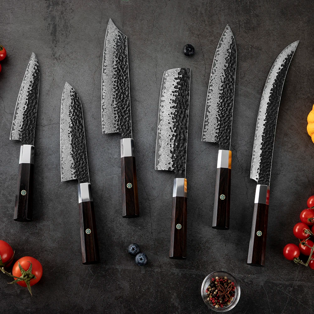 Damascus Chef Knife – Versatile, Multipurpose Kitchen Knife with Ergonomic Ebony Handle