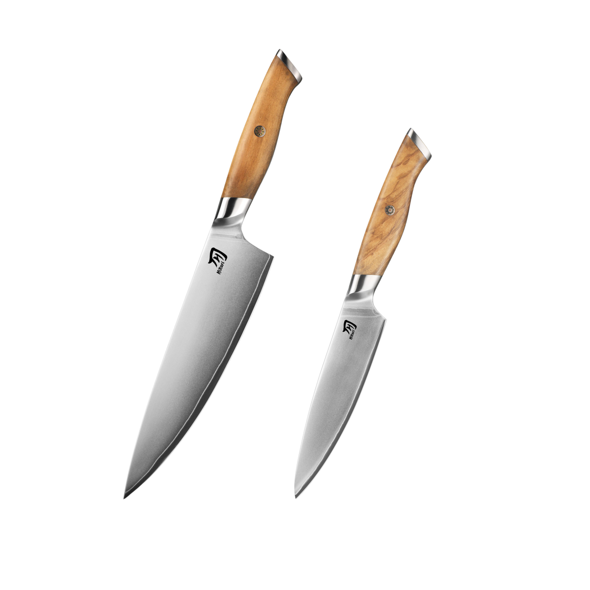 Hikari VG-10 Sandblasted Chef & Petty Knife Set with Olive Wood Handles H371
