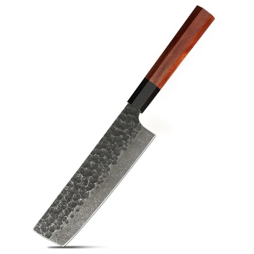 Nakiri Knife – High Carbon Steel Blade, Ebony Wood Handle for Perfect Vegetable Slicing and Chopping