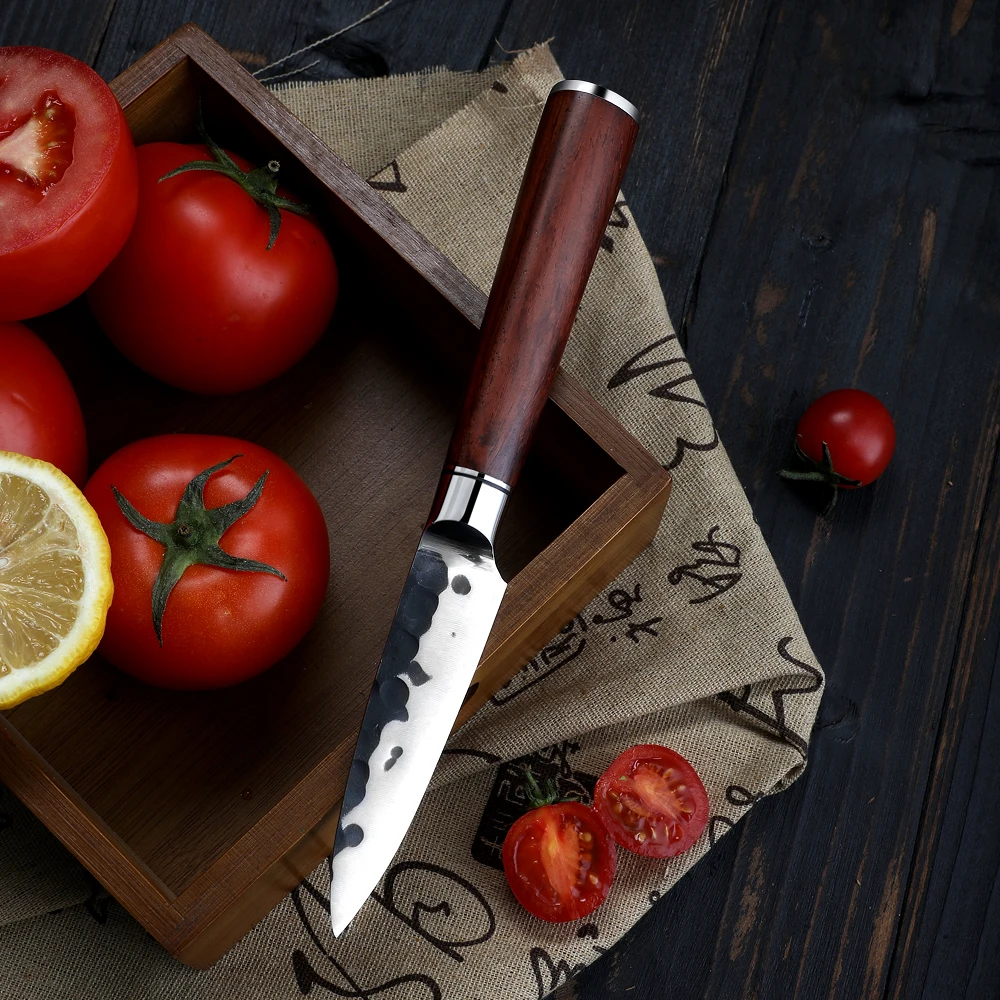 Kitchen Paring Knife, Hikari – High-Carbon Stainless Steel Blade, Ergonomic Rosewood Handle