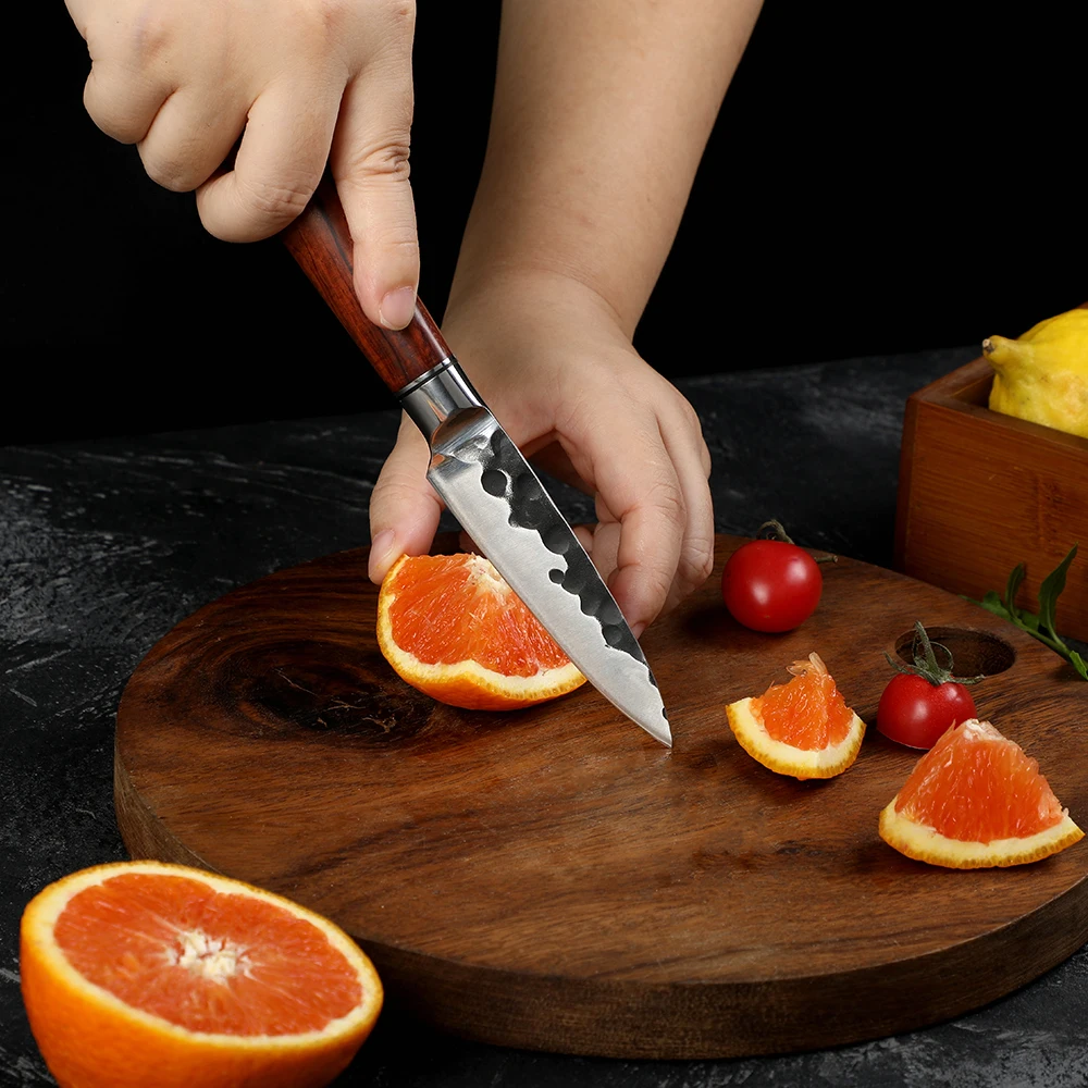 Kitchen Paring Knife, Hikari – High-Carbon Stainless Steel Blade, Ergonomic Rosewood Handle