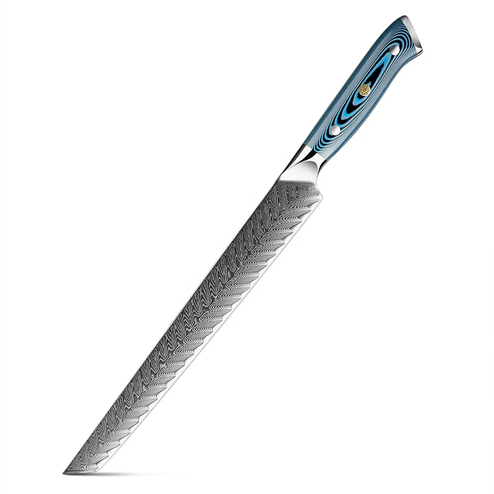 Sujihiki High-Carbon Martensitic Stainless Steel Blue Pakkawood Handle 27cm