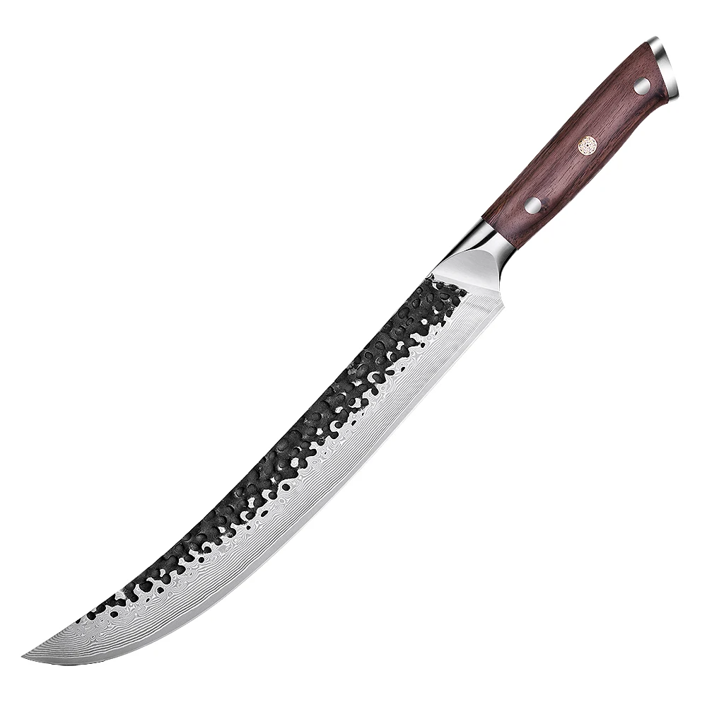 Slaughter VG-10 Kurouchi Hammered Damascus Premium Walnut Handle 25cm