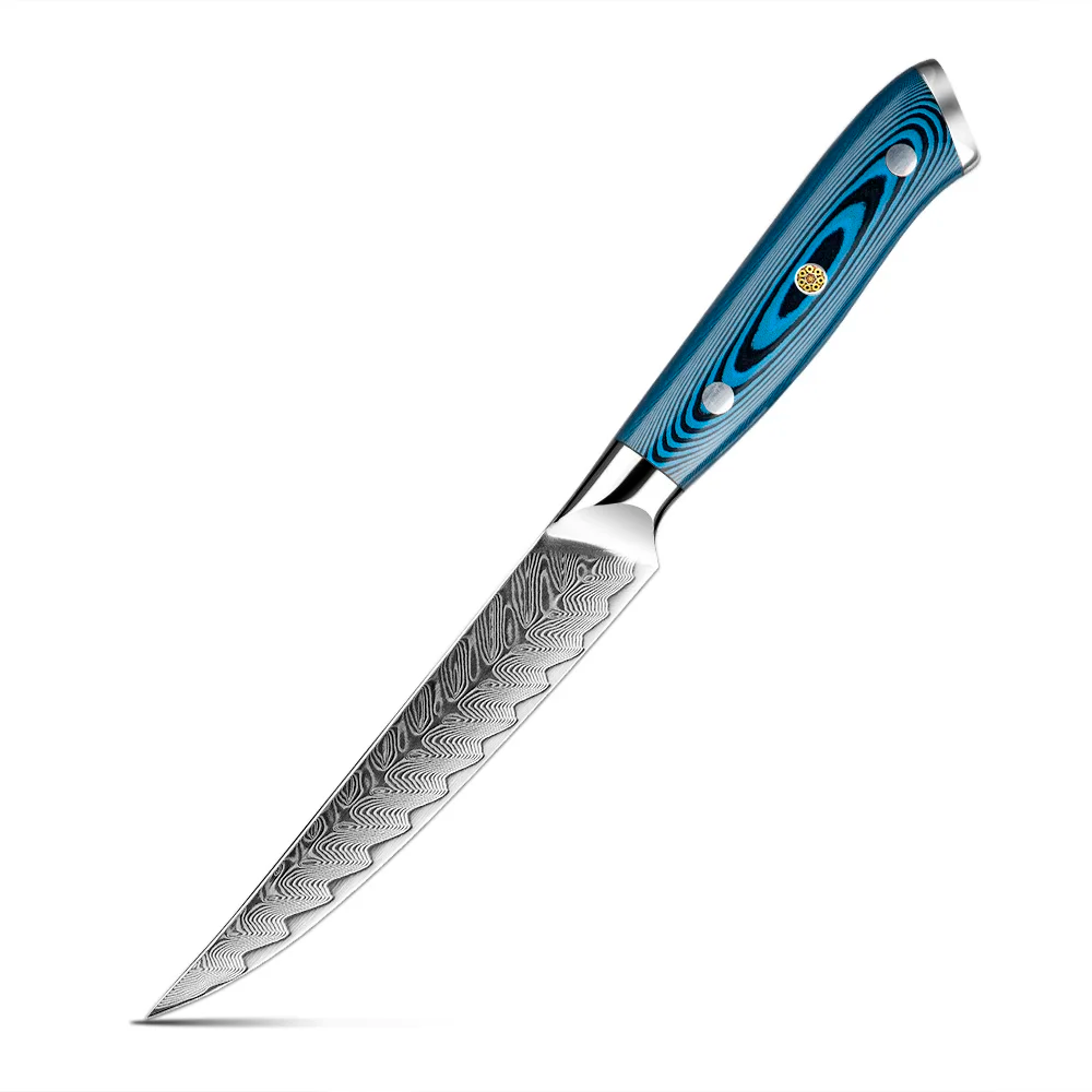 High-Performance Steak Knife – Damascus Steel, Ergonomic Handle, Ideal for Slicing and Carving Meats, Hikari