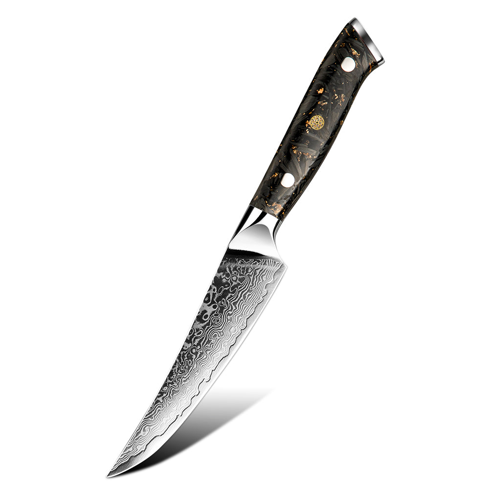 Premium Steak Knife – Damascus Steel VG-10 Core, Kitchen Knife Ideal for Slicing Roasts, and BBQ