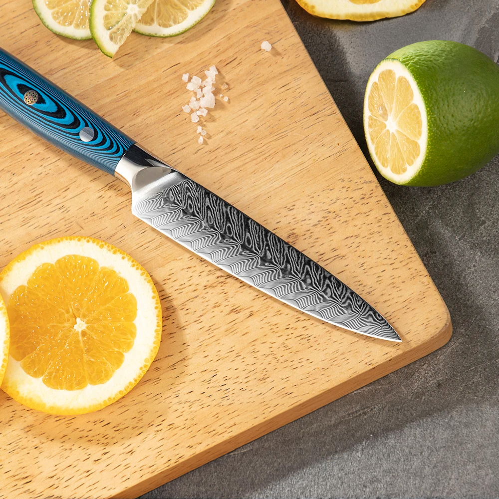 Premium Petty Knife, Hikari – Multi-Purpose Small Knife with Damascus and VG-10 Blade, for Precision Cutting