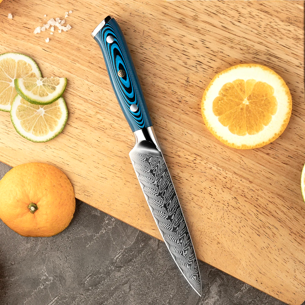 Premium Petty Knife, Hikari – Multi-Purpose Small Knife with Damascus and VG-10 Blade, for Precision Cutting