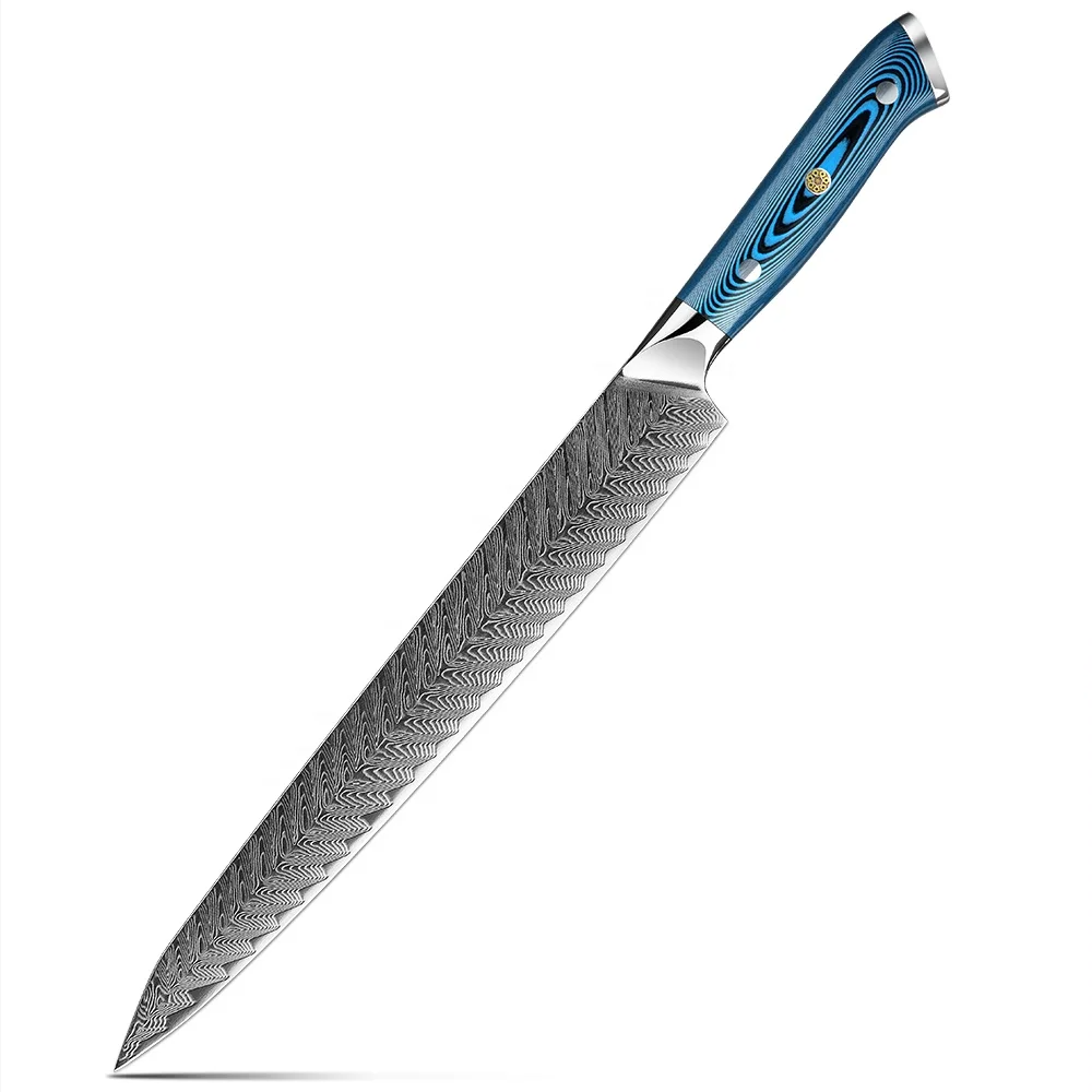 Yanagiba High-Carbon Martensitic Stainless Steel Blue Pakkawood Handle 27cm